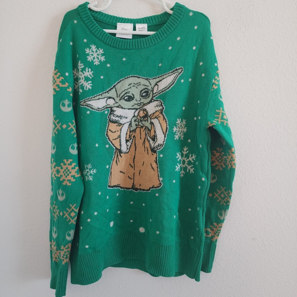 Disney Star Wars Grogu Baby Yoda‎ Christmas Sweater Girls Size Medium
